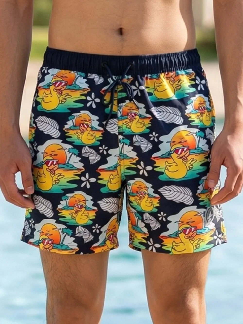 NWT NEFF Coolest Duck Swim Trunks Men’s Graphic Print Board Shorts Size S, L